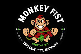 create unique monkey logo with free source file