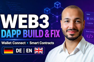 build or fix your web3 dapp, wallet connect, and smart contract integration