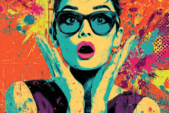 create vibrant food pop art illustrations for your brand or menu