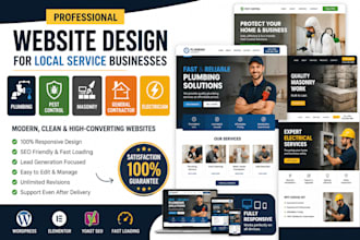 design plumbing , pest control, masonry, general contract or electrician website