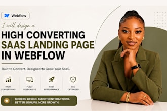 design a quality saas  landing page webflow website webflow expert webflow