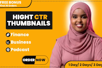 design high CTR finance and business youtube thumbnails