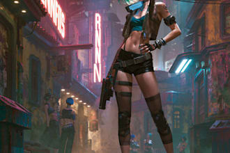 cyberpunk female character desing