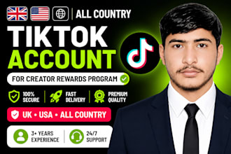 create UK USA tiktok account with creator rewards program