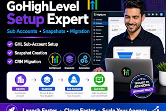 setup gohighlevel sub accounts create snapshots and migrate your crm