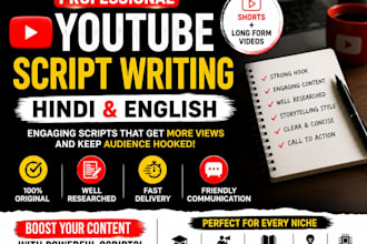 write engaging youtube scripts in hindi and english