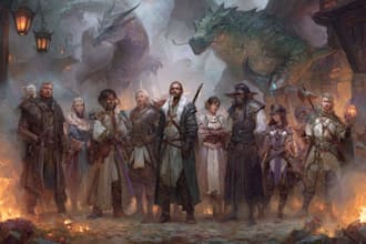 draw dnd party portraits, ttrpg group character art