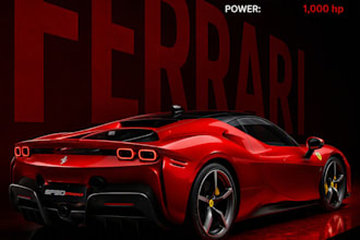 create professional supercar posters for social media and print