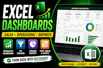 build excel dashboards for sales, operations and business reporting