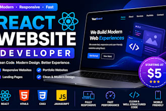 build responsive react websites and landing pages
