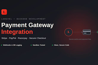 integrate payment gateway in laravel using stripe paypal razorpay or any others
