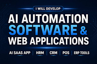 ai automation software developer, web app, ai saas app, hrm, crm, pos, erp tool