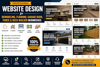 design remodeling, flooring, garage door, fence or deck builder company website