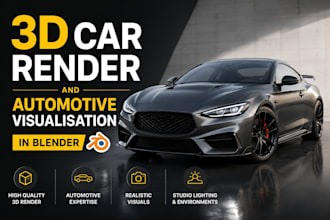 do 3d car render and automotive visualisation in blender