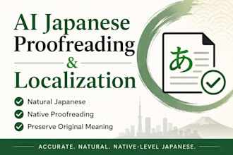 edit, proofread and localize ai generated japanese naturally