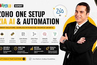 zoho one setup zia ai automation zoho crm books flow salesqi bigin integration