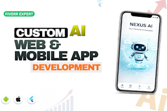 develop ai chatbot mobile app, ai website and ai agent development