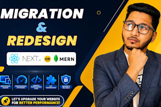 migrate your website to react next js or mern