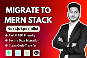 migrate your website to react next js or mern