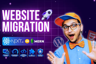migrate your website to react next js or mern