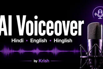 create natural ai voiceovers in english, hindi and hinglish