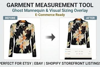 generate ghost mannequin listing images to display clothing measurements