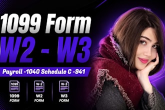 make payroll w2, w3, 1099 for your company, independent contractor, employee