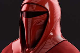 design custom 3d cosplay model, 3d figurine, and 3d printable helmet
