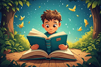 illustrate children story book, kids story, cartoon illustration, kid story book