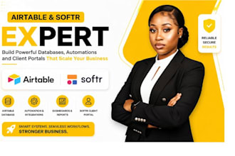 build airtable database, softr client portal, dashboard and automation