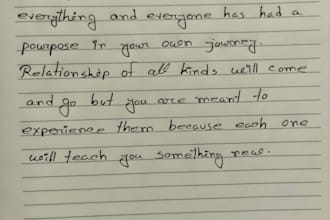 do clear english handwriting for you