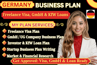 write your germany d visa plan or startup plan in german and english