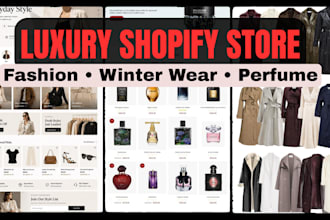 build an aesthetic luxury shopify fashion winter wear and perfume store