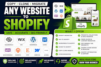 copy clone website squarespace wix wordpress ecwid migrate to shopify migration