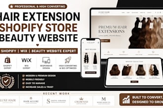build hair extension shopify store beauty website wix hair extension website