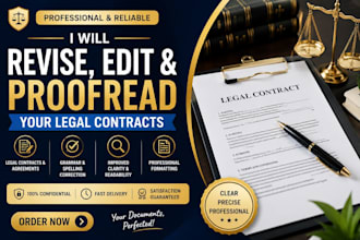 review, edit, revise and proofread your legal contracts professionally