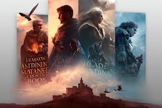 draw a unique fantasy book or cover page art or book art