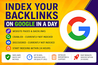 index your backlinks and website in google within a day