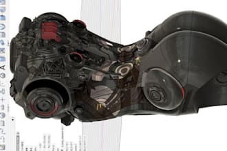 create mechanical design, machine parts, cad models, and technical drawings