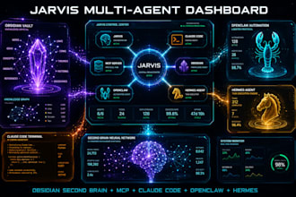 setup jarvis ai multi agent dashboard obsidian second brain mcp claude code n8n