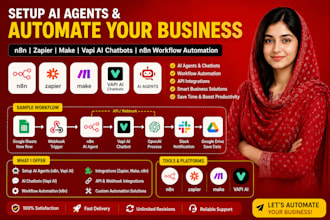 setup ai agents n8n, zapier,  ai chatbots and n8n workflow automation