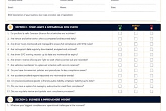 complete a professional logistics and transport compliance risk assessment