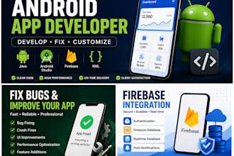 fix android app bugs, add features, and integrate firebase