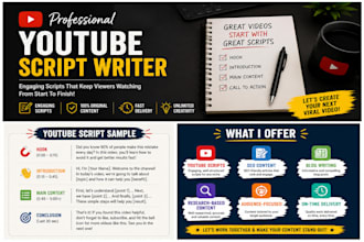 write engaging youtube scripts and SEO content