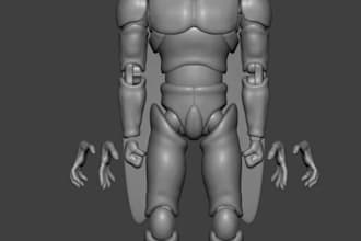 design 3d articulated action figure miniature figure toy stl for 3d printing