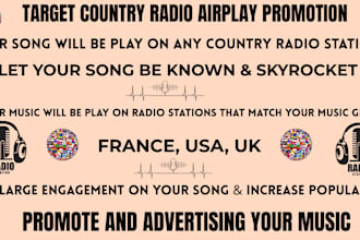 promote and play your music on best radio station for airplay in any country