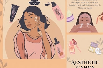 design aesthetic instagram carousels and editable canva templates