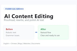 proofread and polish ai generated english or chinese content