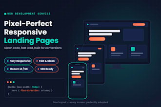design and develop responsive landing page website, HTML CSS
