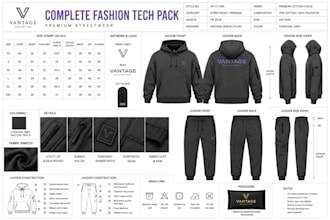 design streetwear, hoodie, jacket, jogger, tshirt and clothing fashion tech pack